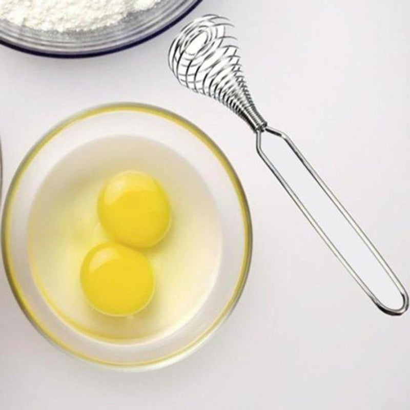 i Kito Spring Whisk, i Kito Stainless Steel Manual Eggbeater Hand Egg Mixer Whisk Blender Stirring Beater Cream Frother Flour Stirrer for Kitchen - Image 3